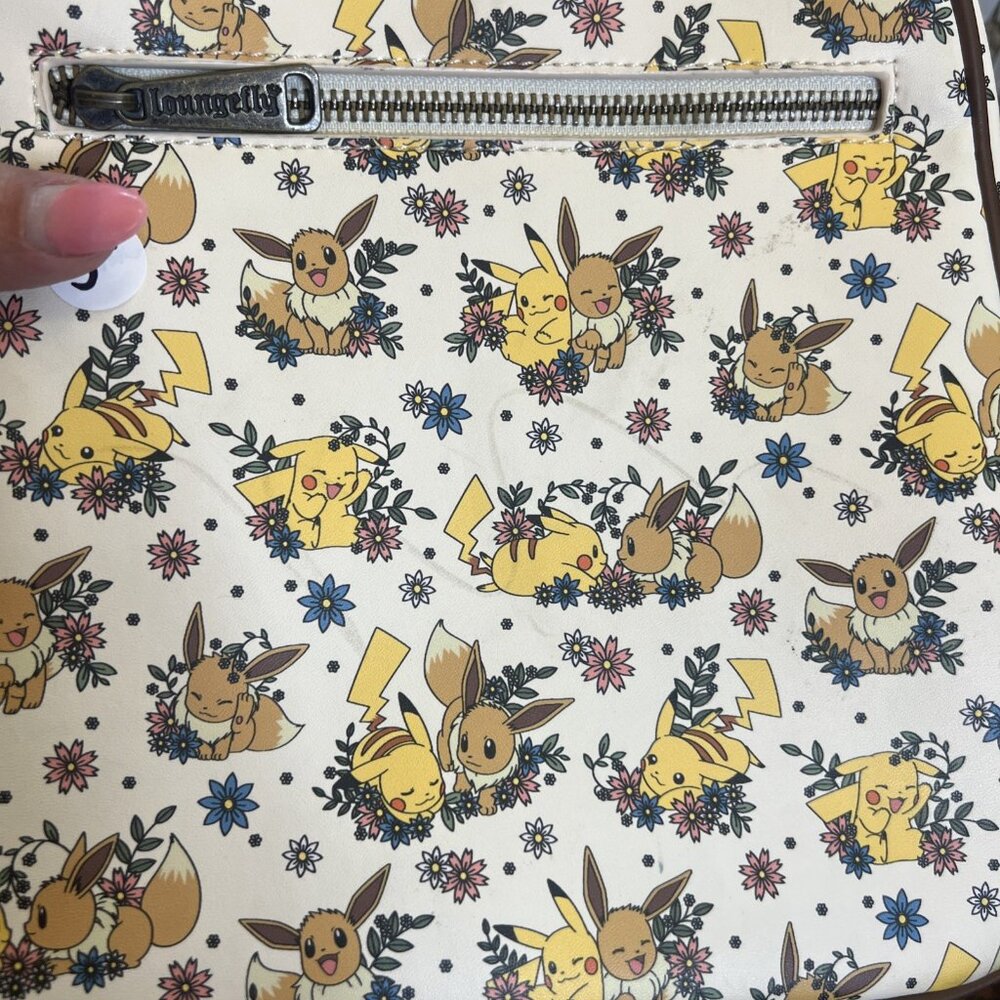 Loungefly Pokemon Pikachu and Eevee Love Floral Mini Backpack - Picture 5 of 12